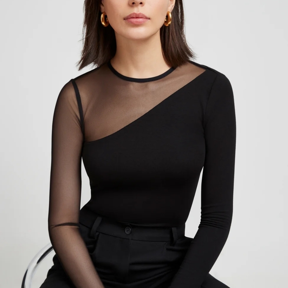 NWOT- Marcella NYC Milo Top Sustainable European Jersey & Mesh